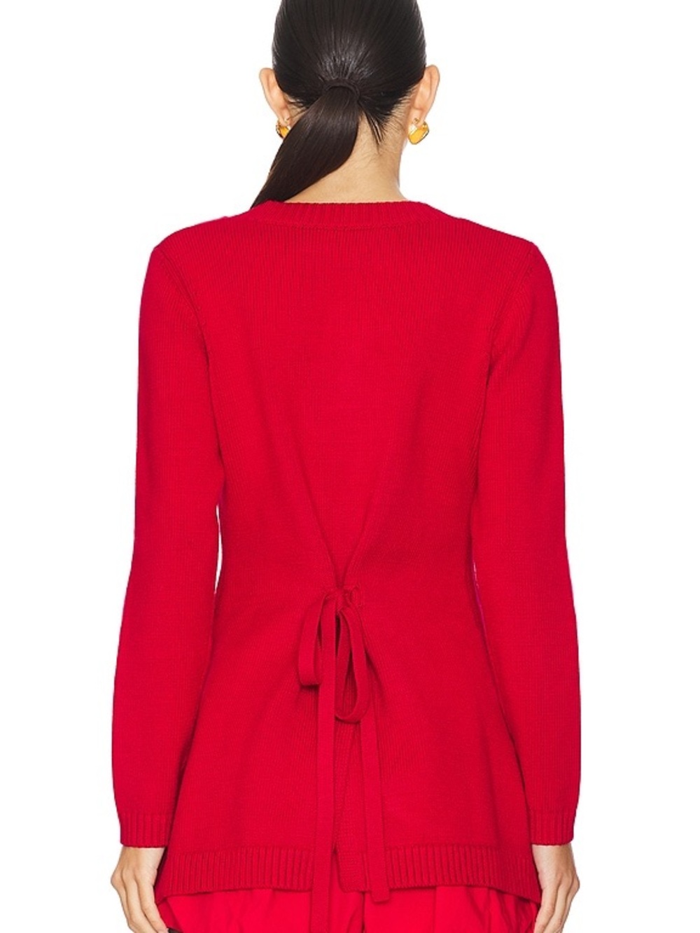 Posse Sabrina Long Sleeve Cardigan in Ruby Red Size Small Knit Sweater Chic - Picture 2 of 8